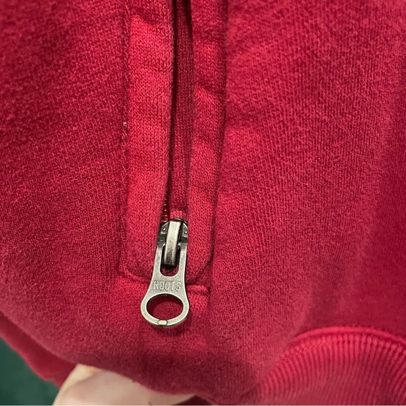 Roots Red Zip-Up Sweatshirt XL - Picture 5 of 5